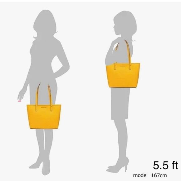 Michael Kors YELLOW Jet Set Tote Medium Travel MD TZ Jasmine Saffiano Leather - Picture 10 of 10